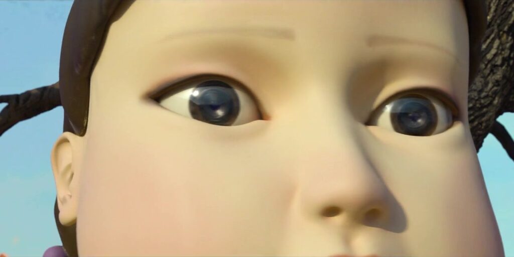 Кукла, ведущая игру, "Игра в Кальмара", кадр из фильма